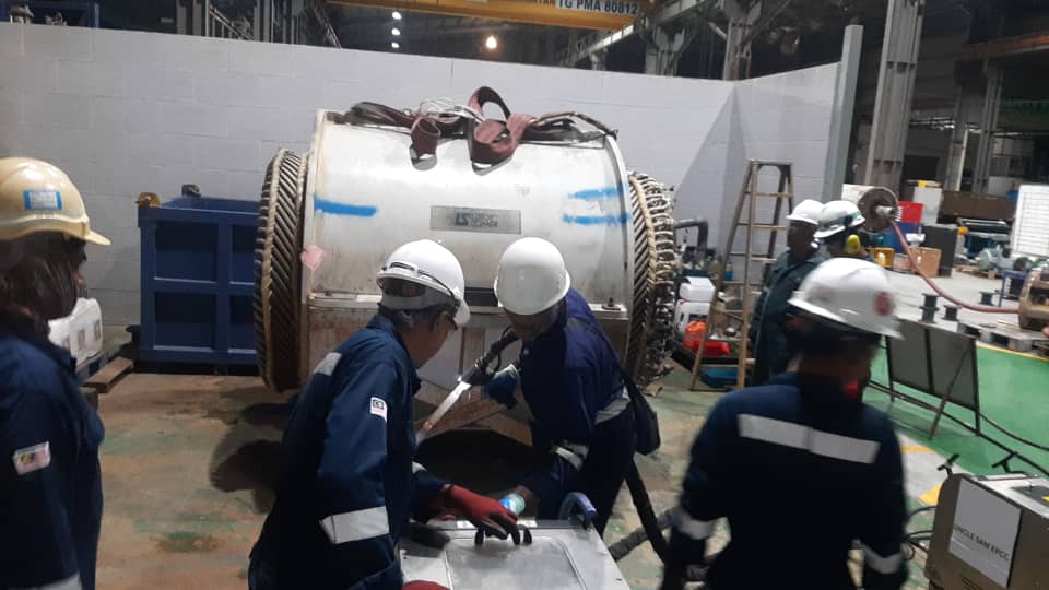 Aktiviti Semalam 4 Feb 2025 di Paka: Dry Ice Blasting untuk Coil Generator