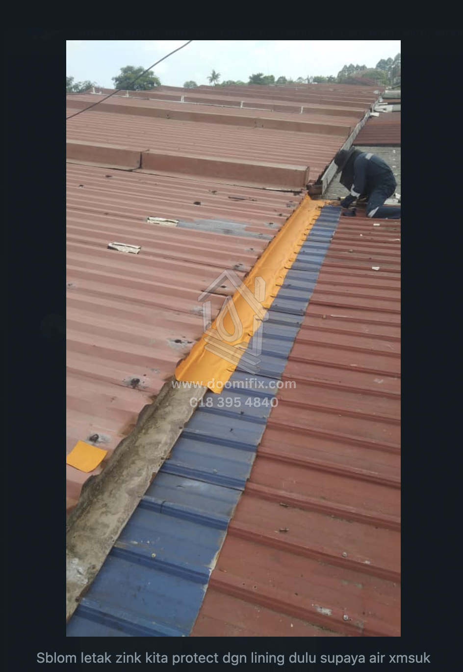 Roofing dan Waterproofing Area Dungun dan Kerteh: Alhamdulillah..Siap Hari Ini!